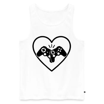 Gamecontroller Herz Gamer Liebe Geschenk - Männer Premium Bio Tank Top - Weiß - Vorne - AI Model Male 178 light (178cm)