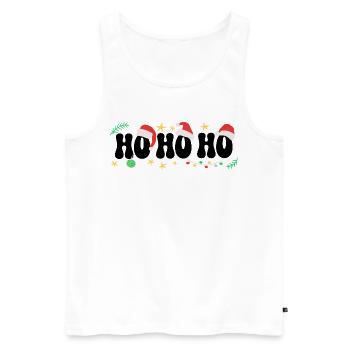 Ho Ho Ho Ho Chapeaux de Père Noël - Débardeur bio Premium Homme - blanc - Devant - Michal (187cm)