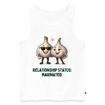Relation à l’ail Statut Mariné Dessin animé - Débardeur bio Premium Homme - blanc - Devant - AI Model Male 178 light (178cm)