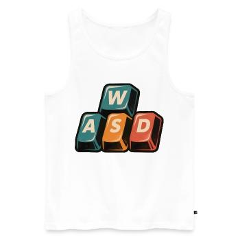 WASD Gaming Keys - Funny Gamer Gift - Men's Premium Organic Tank Top - white - Front - Michal (187cm)