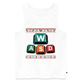 WASD Christmas Funny Gaming Gift Kids - Men's Premium Organic Tank Top - white - Front - Michal (187cm)