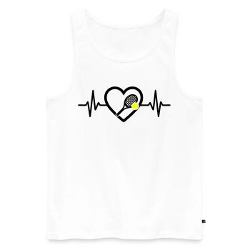 Tennis Heart Racket Ball Sports Passion - Men's Premium Organic Tank Top - white - Front - Michal (187cm)