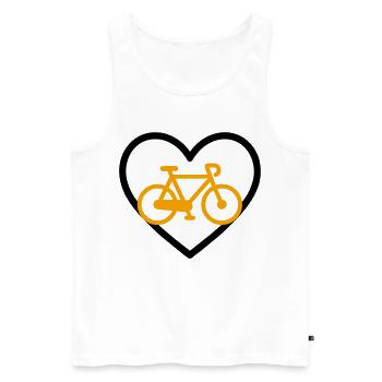 Cycling Heart Bicycle Sport Passion - Men's Premium Organic Tank Top - white - Front - Michal (187cm)