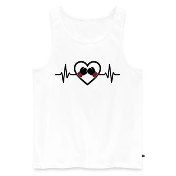 Gants de sport Boxing Heart Passion - Débardeur bio Premium Homme - blanc - Devant - AI Model Male 178 light (178cm)