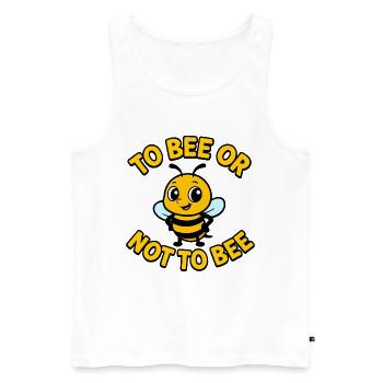 Biene oder nicht Biene - Männer Premium Bio Tank Top - Weiß - Vorne - Michal (187cm)