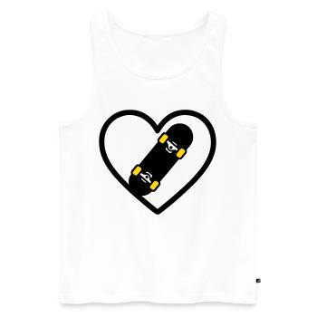Skateboard Herz Sport Street Leidenschaft - Männer Premium Bio Tank Top - Weiß - Vorne - Michal (187cm)
