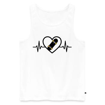 Skateboard Coeur Sport Passion Urbaine - Débardeur bio Premium Homme - blanc - Devant - AI Model Male 178 light (178cm)