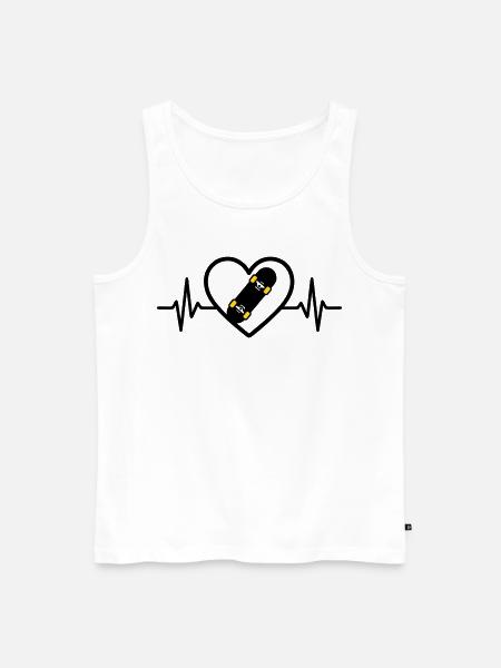 Skateboard Heart Sport Urban Passion - Men's Premium Organic Tank Top - white