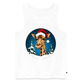 Santa Claus Giraffe - Men's Premium Organic Tank Top - white - Front - Michal (187cm)