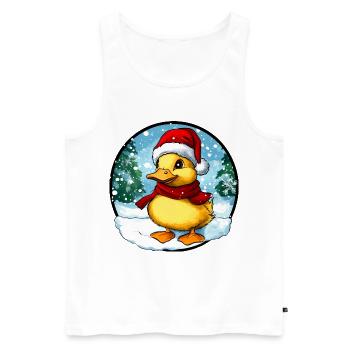 Caneton du Père Noël - Débardeur bio Premium Homme - blanc - Devant - AI Model Male 178 light (178cm)