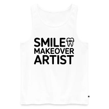 SMILE MAKEOVER ARTIST Conception Dentaire Professionnel - Débardeur bio Premium Homme - blanc - Devant - Michal (187cm)
