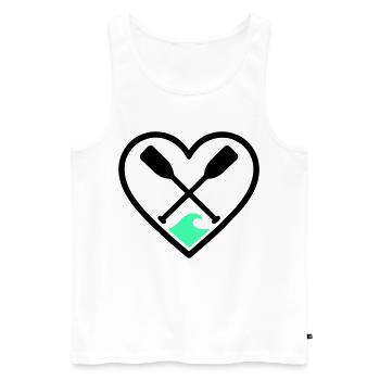Canoe Kayak Heart Paddles Wave Sport Nature - Men's Premium Organic Tank Top - white - Front - Michal (187cm)