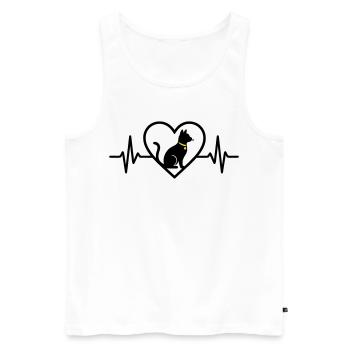 Katze Herz Silhouette Süß Pet Lover Geschenk - Männer Premium Bio Tank Top - Weiß - Vorne - AI Model Male 178 light (178cm)