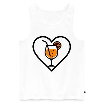 Spritz Heart Cocktail Orange Summer Drink - Men's Premium Organic Tank Top - white - Front - Michal (187cm)