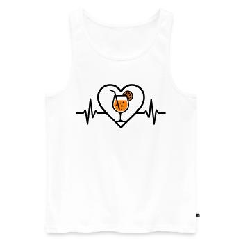 Spritz Herz Cocktail Orange Getränk Glas - Männer Premium Bio Tank Top - Weiß - Vorne - Michal (187cm)