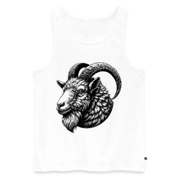 Ziegengesicht Ziegenportrait - Männer Premium Bio Tank Top - Weiß - Vorne - AI Model Male 178 light (178cm)