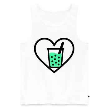 Bubble Tea Heart Boba Drink Sweet Trend - Men's Premium Organic Tank Top - white - Front - AI Model Male 178 light (178cm)