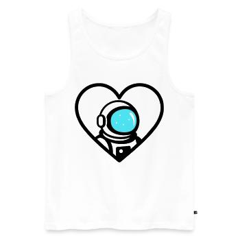 Astronaut Heart Space Cosmo Helmet - Men's Premium Organic Tank Top - white - Front - AI Model Male 178 light (178cm)