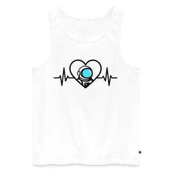 Astronaut Heart Space Travel Cosmos Helmet - Men's Premium Organic Tank Top - white - Front - Michal (187cm)
