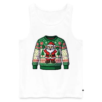 UGLY PIXEL XMAS - spirit of Christmas - Men's Premium Organic Tank Top - white - Front - Michal (187cm)