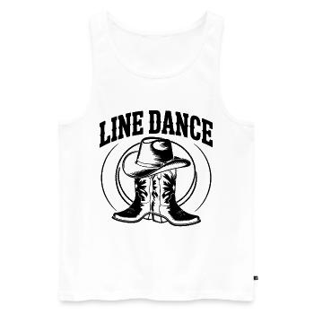 Line Dance Country Western Motif - Men's Premium Organic Tank Top - white - Front - Michal (187cm)