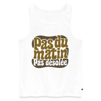 PAS DU MATIN #1 fem - let's talk - Débardeur bio Premium Homme - blanc - Devant - Michal (187cm)