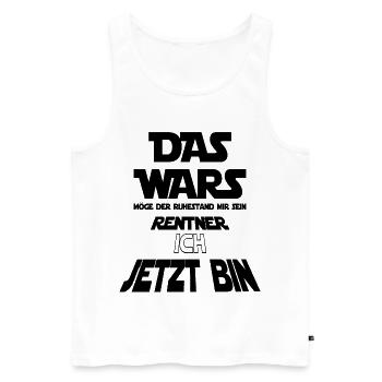 Rentner T-Shirt Lustig – Ruhestand Geschenk – Humo - Männer Premium Bio Tank Top - Weiß - Vorne - Michal (187cm)