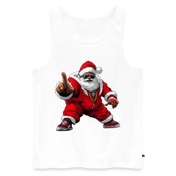 Hip-Hop Santa Claus / Rapper - Men's Premium Organic Tank Top - white - Front - AI Model Male 178 light (178cm)