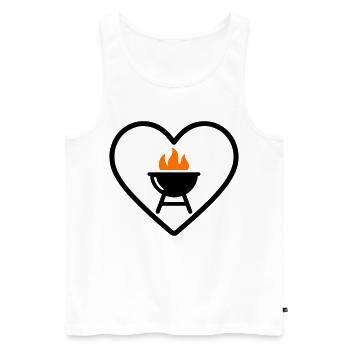 Heart Barbecue – Design pour les amateurs de grills - Débardeur bio Premium Homme - blanc - Devant - AI Model Male 178 light (178cm)