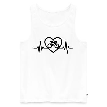 Heart Cycling – Passion for Cycling - Men's Premium Organic Tank Top - white - Front - Michal (187cm)