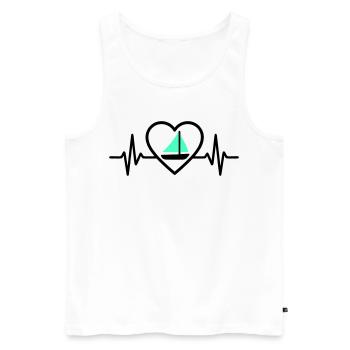 Heart Sailing – Passion Boat - Men's Premium Organic Tank Top - white - Front - Michal (187cm)