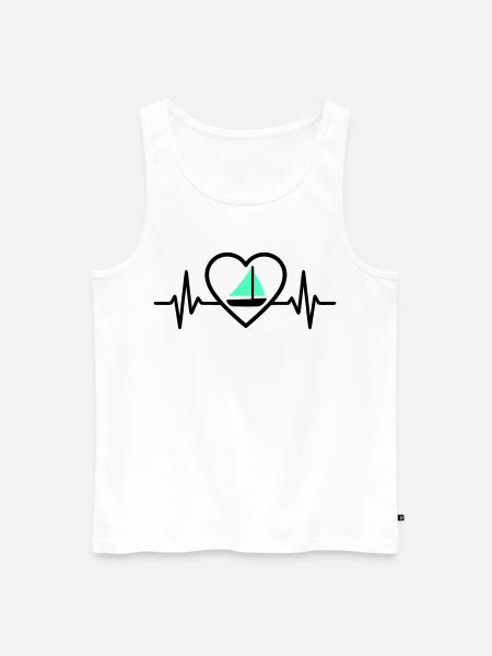 Heart Sailing – Passion Boat - Men's Premium Organic Tank Top - white