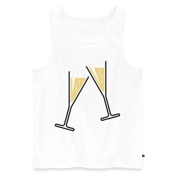 2 Sektgläser (Sekt / Trichter / Offen / 2C) - Men's Premium Organic Tank Top - white - Front - AI Model Male 178 light (178cm)