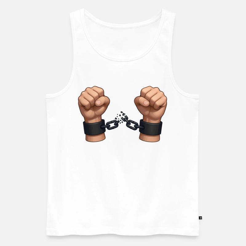SEI FREI – Freiheit und Rechte - Männer Premium Bio Tank Top - Weiß
