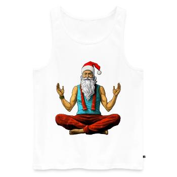 Meditation Christmas Yogi - Men's Premium Organic Tank Top - white - Front - AI Model Male 178 light (178cm)