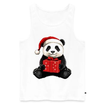 Panda Bears Christmas - Men's Premium Organic Tank Top - white - Front - Michal (187cm)