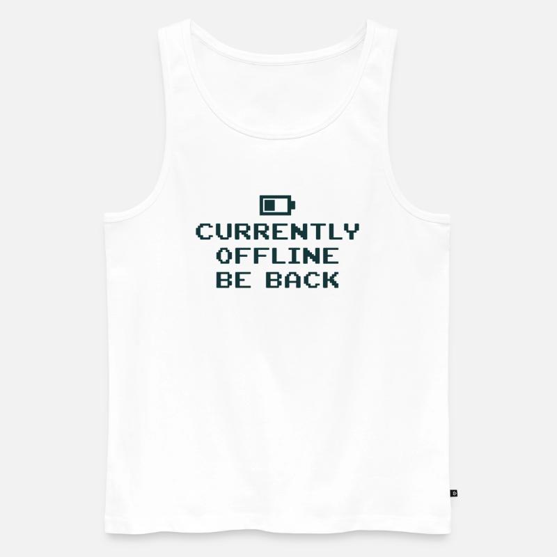 Currently Offline Be Back Akku leer - Männer Premium Bio Tank Top - Weiß
