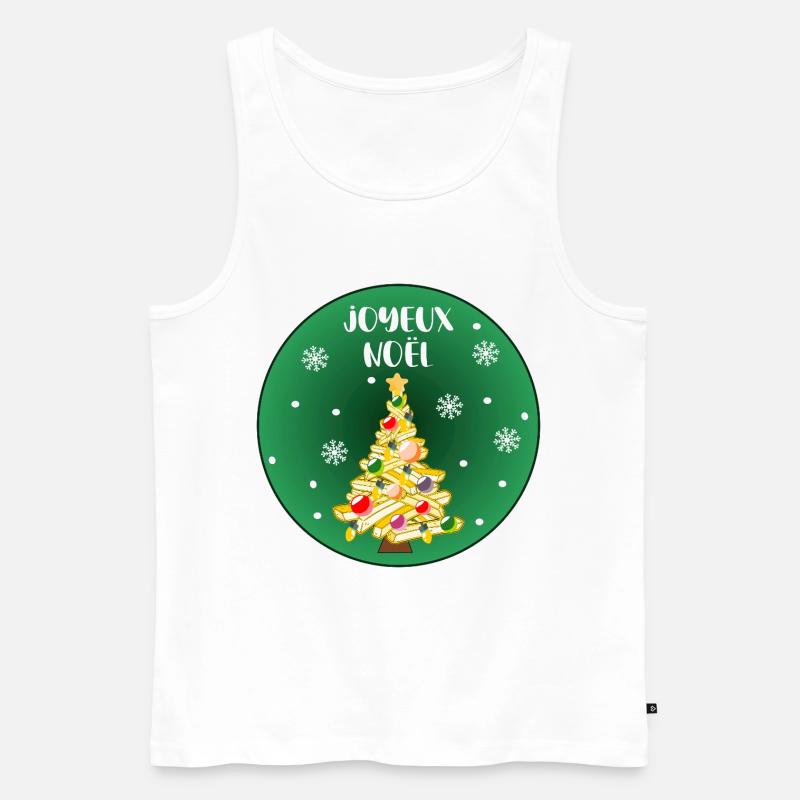 Frohe Weihnachtskartoffeln - Männer Premium Bio Tank Top - Weiß