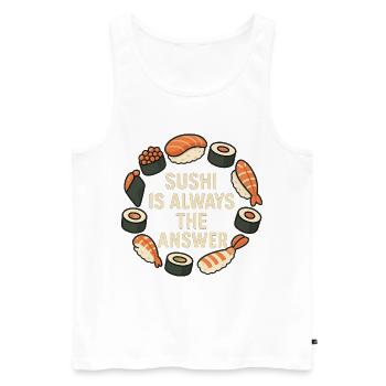 Le sushi est toujours la solution - Débardeur bio Premium Homme - blanc - Devant - Michal (187cm)