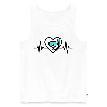 Plongée cardiaque – Passion pour la mer - Débardeur bio Premium Homme - blanc - Devant - Michal (187cm)