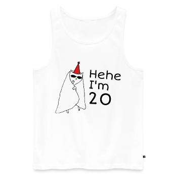20th Anniversary - 20th Anniversary Gift - Men's Premium Organic Tank Top - white - Front - AI Model Male 178 light (178cm)