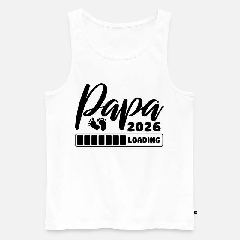 Papa 2026 loading - Schwangerschaft - Geschenk - Männer Premium Bio Tank Top - Weiß