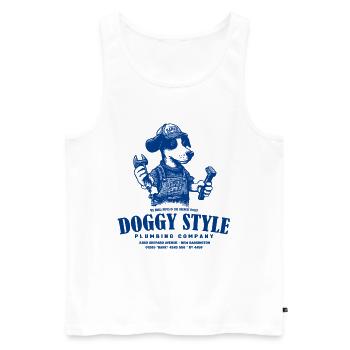 Doggy Style Plumbing Service - Men's Premium Organic Tank Top - white - Front - AI Model Male 178 light (178cm)