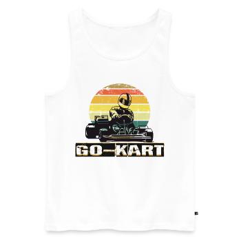 Faire du karting - Débardeur bio Premium Homme - blanc - Devant - Michal (187cm)