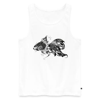 Fisch - Männer Premium Bio Tank Top - Weiß - Vorne - Michal (187cm)