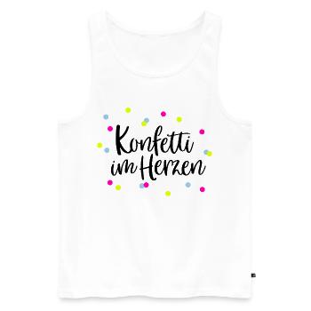 Confettis dans le cœur | Tenue de groupe de carnaval | Coloré - Débardeur bio Premium Homme - blanc - Devant - Michal (187cm)
