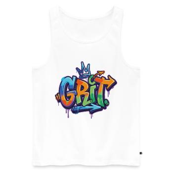 Motivation du graffiti de grain - Débardeur bio Premium Homme - blanc - Devant - Michal (187cm)