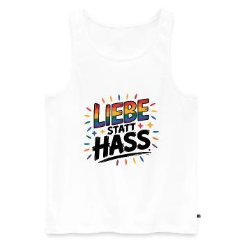 Liebe statt Hass - Cool Pride Logo - Männer Premium Bio Tank Top - Weiß - Vorne - AI Model Male 178 light (178cm)