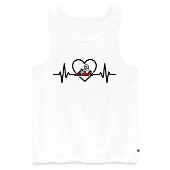 Herz Kart – Passion Racing - Men's Premium Organic Tank Top - white - Front - Michal (187cm)