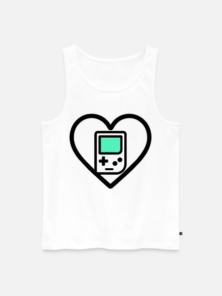 Retro Heart – Retro Handheld Console - Men's Premium Organic Tank Top - white